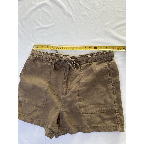Madewell Madewell Women's Linen Pull-On Drawstring Shorts Safari Khaki M - Picture 6 of 8